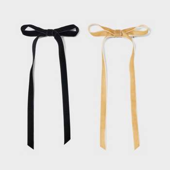 Mcobeauty All About School Bow Tie Satin Hair Ribbon White 2 Pack