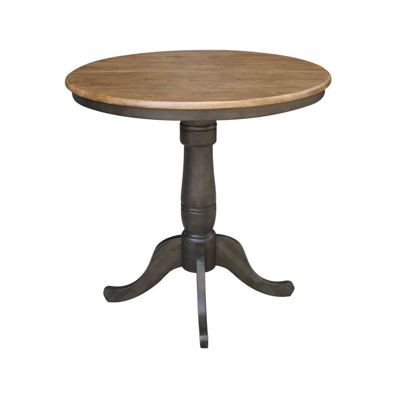 36" Kyle Round Top Table with Leaf Tan/Washed Coal - International Concepts, 4 of 10