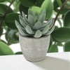 Unique Bargains Artificial Plants Flocked Snow Lotus in Mini Pulp Plastic Green 3.94"x3.94"x4.13" 1 Pcs - 2 of 4
