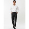 Lars Amadeus Men's Plaid Patterned Slim Fit Flat Front Business Dress Pants - 3 of 4