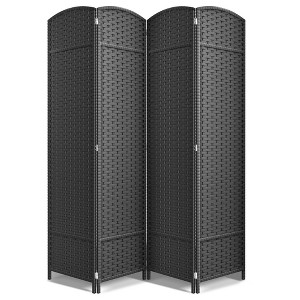 Sorbus 4 Panel Room Divider Panel, 6 ft. Tall Extra Wide Double Hinged Panels - Folding Privacy Screens - Gray - 1 of 4