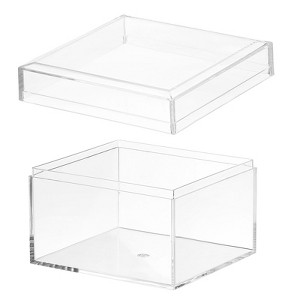 Unique Bargains Square Cube Clear Acrylic Box with Lid for Candy Tiny Jewelry Display - 1 of 4