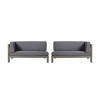 Outdoor Sectional Sofa,L Shaped Outdoor Couch,X-Back Patio Sofa,2Pc Acacia Wood Sectional Patio Seating Set-Cuddlewood - 2 of 4