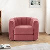 SKRAN Swivel Accent Barrel Chair, Modern Round Armchairs with Upholstered, Comfy Swivel Accent Chair for Living Room, Pink Teddy - 4 of 4