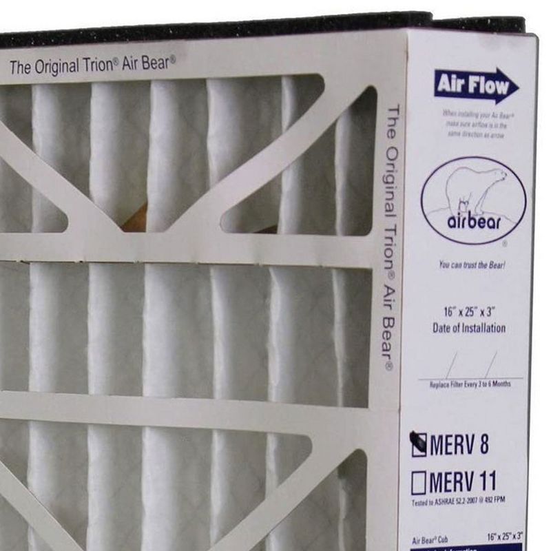 Trion 255649-101 Air Bear 16 x 25 x 3 Inch MERV 8 Air Filter Replacement for Air Bear Supreme, Right Angle, and Cub Air Purification Systems (6 Pack), 3 of 7