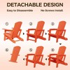 Maggift Patio Accent Chairs, Plastic Adirondack Chairs with Cup Holders, Lawn Chairs for Patio, Garden, Poolside, Orange, 31.4"*29.6"*36.4" - 4 of 4