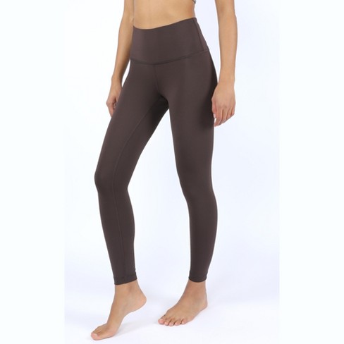 Yogalicious Womens Lux Ultra Soft High Waist Squat Proof Ankle Legging -  Mauve Wine - X Small