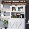 Freestanding Pantry Cabinet with 4 Doors and Adjustable Shelves With Large-Capacity Storage Cabinet with Microwave Stand & Coffee Bar Cabinet - 4 of 4