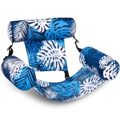 Joyfy Pool Floats Chairs, Inflatable Pool Lounge Chair, Tropical Leaves Beach Lake Floaties Hammock Lounger for Adults Swimming Party Summer Water Fun