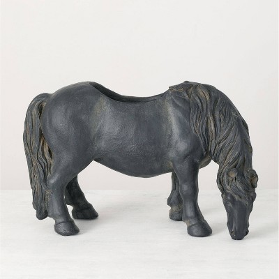 Sullivans Pony Planter 12"H Black