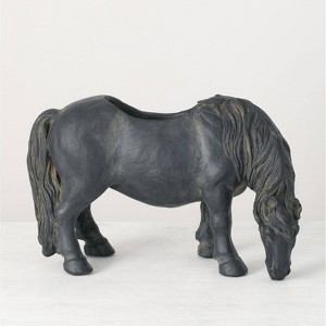 Sullivans Pony Planter 12"H Black - 1 of 4