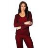 Women's Two Tone Ribbed V-Neck Top - Angel Apparel - 3 of 4