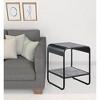 HomeRoots 21" Black And Concrete Gray Manufactured Wood And Metal Rectangular End Table With Shelf - 2 of 3