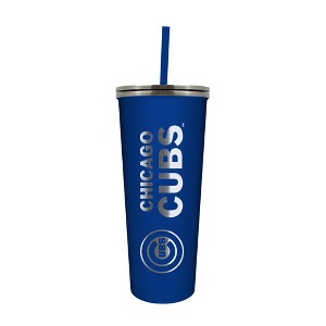 MLB Chicago Cubs 24oz Skinny Tumbler with Straw - 1 of 4