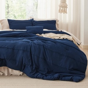 Bedsure Pinch Pleat Comforter Set,Textured Bedding with Elegant Pintuck Design, Soft and Lightweight - 1 of 4