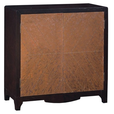 Copper Chevron Door Bar Cabinet Brown - HomeFare