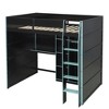 YOOCOZZ Full Size Wood Loft Bed with Desk, Open Wardrobe, Storage Compartments and RGB Lights - 3 of 4