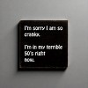 Slickblue Funny 50s Cranky Quote Wood Sign – Rustic Wall Decor 7x7 Shelf or Hanging Art, 10 Color Options - 2 of 3