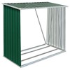 vidaXL Garden Log Storage Shed Galvanized Steel 64.2"x32.7"x60.6" Green - 2 of 4