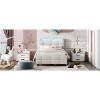 Okak Twin Upholstered Platform Bed Frame with 2 Drawers Modern Solid Wood Bed with LED Frame Noise-Free Easy to Assemble, Beige - 3 of 4