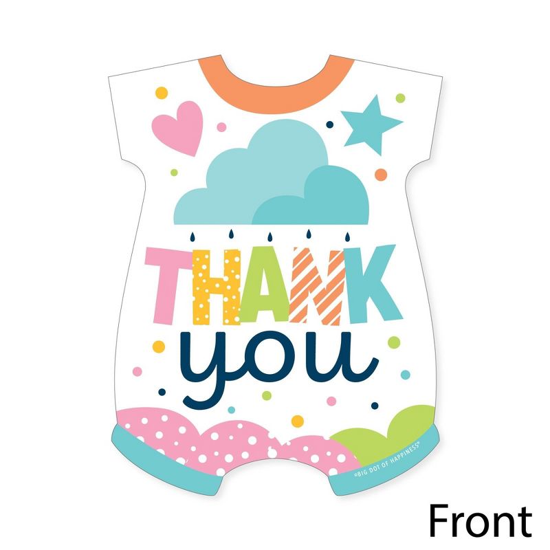 Big Dot of Happiness Colorful Baby Shower - Shaped Thank You Cards - Gender Neutral Party Thank You Note Cards with Envelopes - Set of 12, 3 of 8