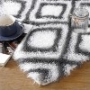 Soft Shaggy Diamond Runner Rug, Non-Slip Plush Carpet for Bedroom, Kids' Room & Living Room, Machine-Washable Fluffy Floor Mat - 4 of 4