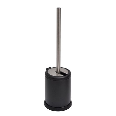 Evideco French Home Goods Sleek Toilet Brush Set with Stainless Steel Handle, Folding Lid, and Removable Insert - Compact Design for Modern Bathrooms
