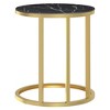vidaXL Side Table Gold and Black Marble 17.7 in. Tempered Glass - 4 of 4