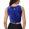 Anna-Kaci Women's Sleeveless Sequin Crop Top with Round Neckline and Sparkle Embellishment - 4 of 4