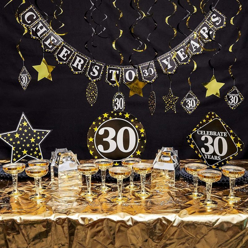 3-Pack 30Th Birthday Honeycomb Table Centerpiece Party Decoration, 3 Star Designs, 2 of 8