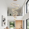 BAOURE 6-Rings Modern LED Chandelier D31.4" Gold Dimmable High Ceiling Chandelier for Dining Room with Remote Control for Entryway Staircase Foyer - 2 of 4