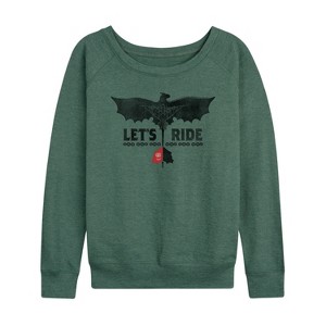 Women's - How to Train Your Dragon - Lets Ride Lightweight French Terry Wide Neck Long Sleeve Shirt - 1 of 4