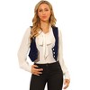Allegra K Women's Vintage Button-Up Sleeveless Cropped Jean Waistcoat Vest - 2 of 4