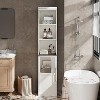 Coucheta 70" Bathroom Storage Cabinet, Freestanding Bathroom Cabinet with Door and Open Shelves Board, Tall Narrow Floor Cabinet for Small Space - 2 of 4