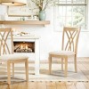 Set of 2 Upholstered Dining Chairs with Rubberwood Legs and Adjustable Glides,Classic Style for Kitchen or Dining Room-The Pop Home - 3 of 4