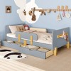 KWPZQEB Twin/Full Size Montessori Floor Bed, Kids Platform Bed with Small Shelf & Hooks, Wood Bed Frame with 2 Storage Drawers, No Box Spring Needed - 3 of 4