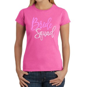 LA Pop Art Women's Word Art T-Shirt - Bride Squad - 1 of 4