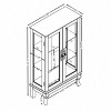 Curio Cabinet with Tempered Glass Doors, Lighted Display Cabinet with Mirrored Back Panel & Adjustable Shelves - Perfect for Home or Office - 2 of 4