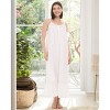 ADR Women's Cotton Nightgown, Cecilia Sleeveless Lace Trim Button Up Long Vintage Night Dress Gown - 2 of 4