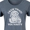 Women's - Instant Message - Santa I Saw That You Nasty Christmas Graphic T-shirt Dress - 2 of 4