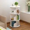 YIYIBYUS 3 Tier PVC Desktop Bookshelf 360° Rotating Stackable Shelves Bookshelf Organizer (White) - 2 of 4