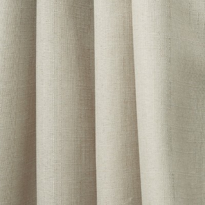 Natural Linen Tab Top Light-Filtering Curtain Panel Pair