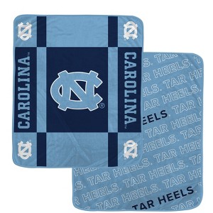 NCAA North Carolina Tar Heels Reverse Block Double Sided Ultra Cozy Blanket - 1 of 1