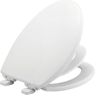 Mayfair by Bemis Little2Big Never Loosens Elongated Plastic Children's Potty Training Toilet Seat with Slow Close Hinge - White
