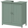 HOMCOM Under Sink Bathroom Cabinet with 2 Doors and Shelf, Pedestal Sink Bathroom Vanity Furniture, Dark Green - 4 of 4