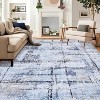 Soft Abstract Machine Washable Rug - Non-Slip, Low Pile Farmhouse Carpet for Living Room & Bedroom - 2 of 4