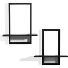 Attop Square Floating Shelves,Wall Plants Holder,Bathroom Wall Decor,Framed Decorative Shelf Black - 2 of 4