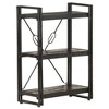 vidaXL Industrial Style, 3-Tier Bookcase, Solid Rough Mango Wood, Powder-Coated Steel Frame, Black Stain Finish - 23.6"x11.8"x31.5" - 2 of 4