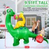 SUGIFT 9.5 ft Christmas Inflatables Outdoor Decorations Inflatable Christmas Dinosaur and Dinosaur Baby - image 4 of 4