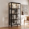 FUFU&GAGA 70.9“H Bookshelf Bookcase Display Curio Cabinet Pantry Tempered Glass Showcase Cabinet for Living Room Metal, Wood & LED - 3 of 4